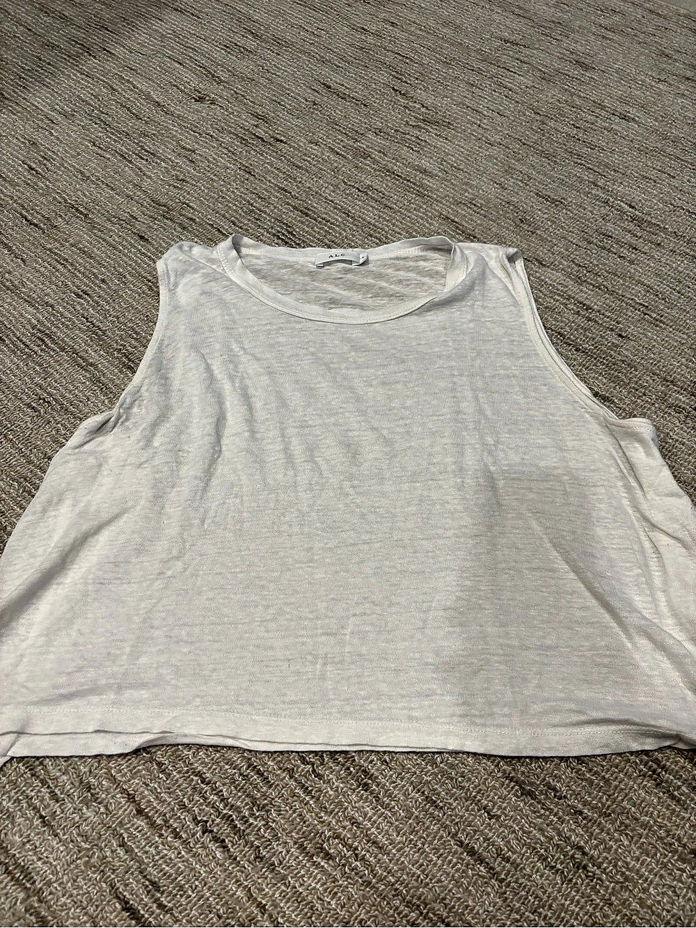 A.L.C. Linen Tank Top in White Large